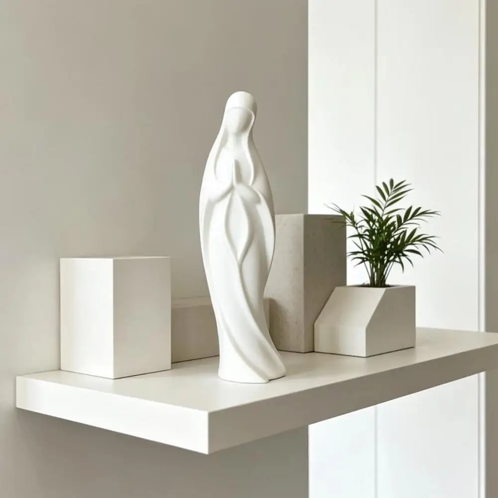 Virgin Mary Statue 3D Printed Catholic Saint Figurine Blessed Mother Sculpture Home Decor Gift