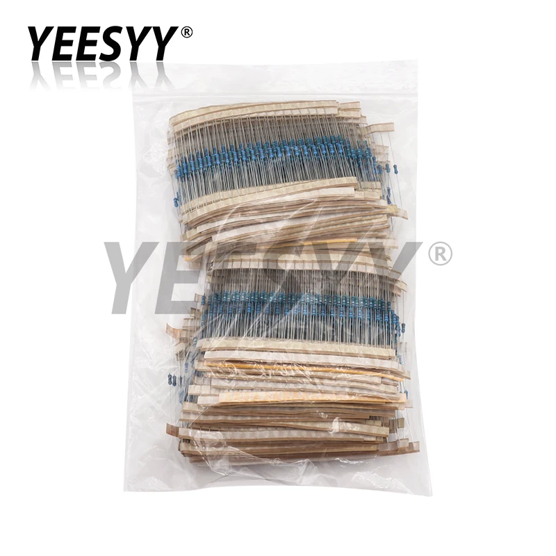 3120pcs 156Values 1/4W Metal Film Resistor Kit 1R-10M ohm 1% Resistance Assortment Set 1ohm-10Mohm DIY Samples Pack