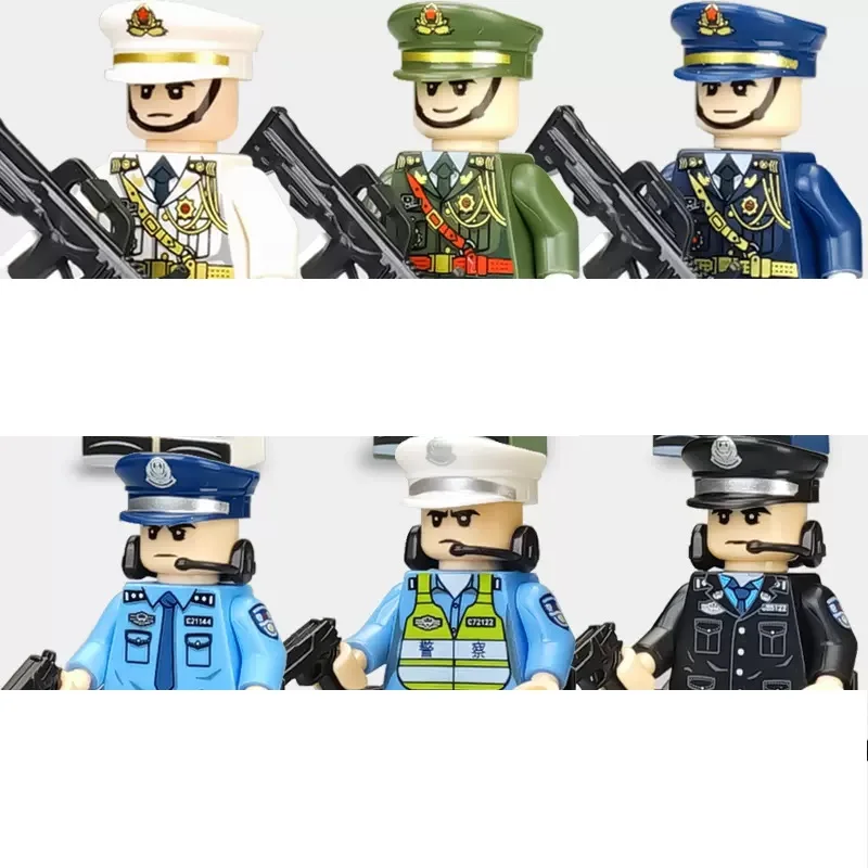 City Police Set Military Swat Masked Robber Bad Guy Bandit Building Blocks Mini Action Figure Toys