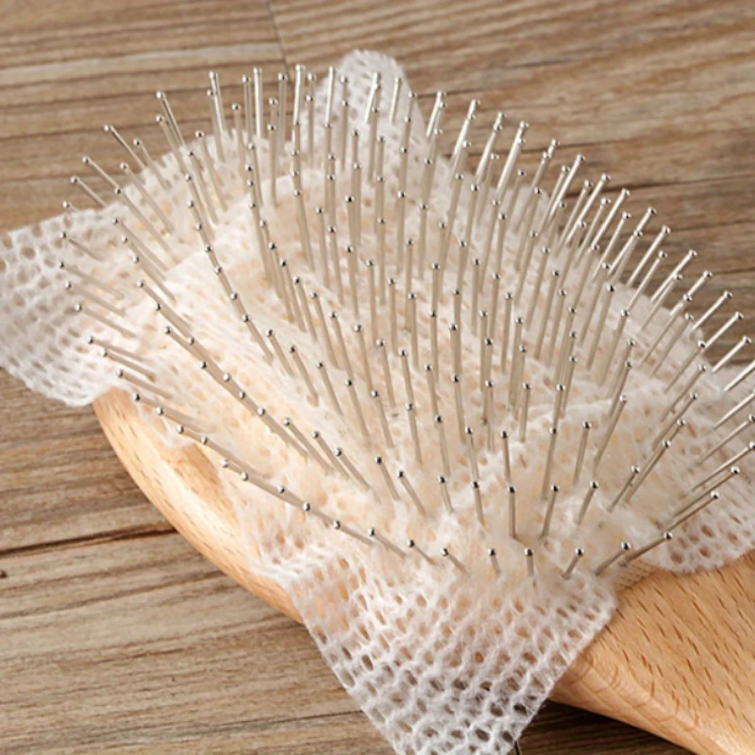 Stainless Steel Bristle Hair Comb for Normal Hair - Natural Fluffy Air Cushion Massage Comb with Anti-Static Round Teeth - Hair