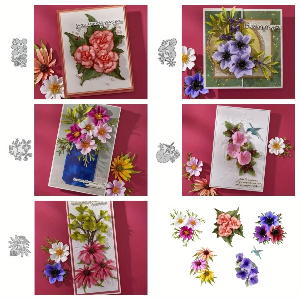 

2025 New Arrival Echinacea Cosmos Morning Glory Begonia Anemone Metal Cutting Dies for DIY Scrapbooking Card Making Stencils