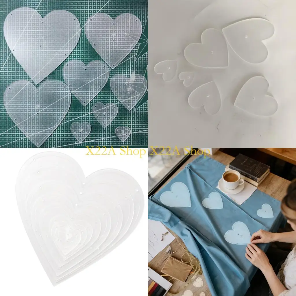 

Unique Multipurpose Heart Acrylic Sewing Templates Quilting Stencils For Fabric Marking And Handcrafts Textile Crafting