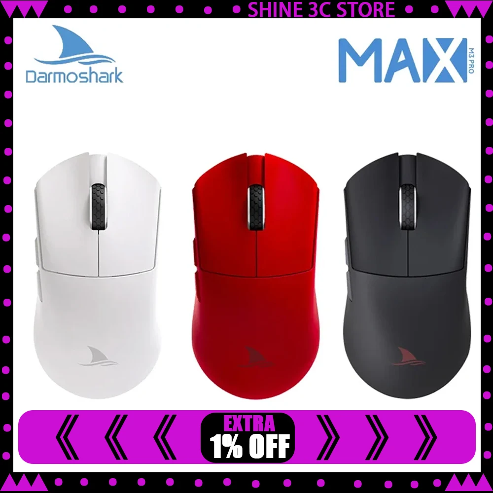 

Darmoshark M3 PRO MAX Wireless Bluetooth Gaming Mouse PAW3950 30000DPI Ergonomic Optical Mice For Computer Laptop PC Gamer 4K 8K