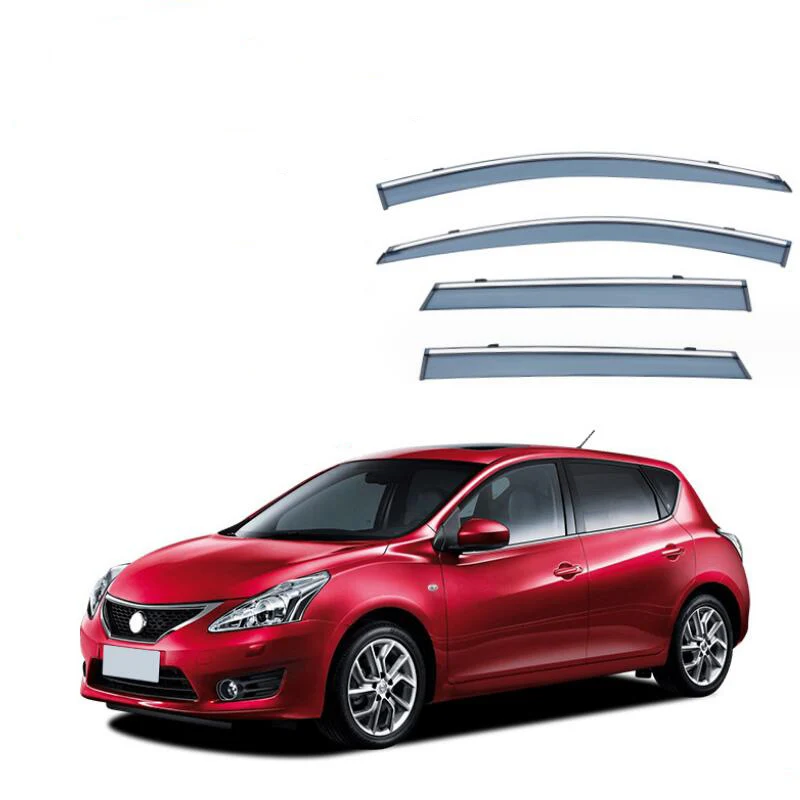 Weather Shield Car Side Window Deflector Visor Rain Eyebrow Shelter For Nissan Pulsar 2013 2014 2015 2016 2017 2018 2019 - 2021