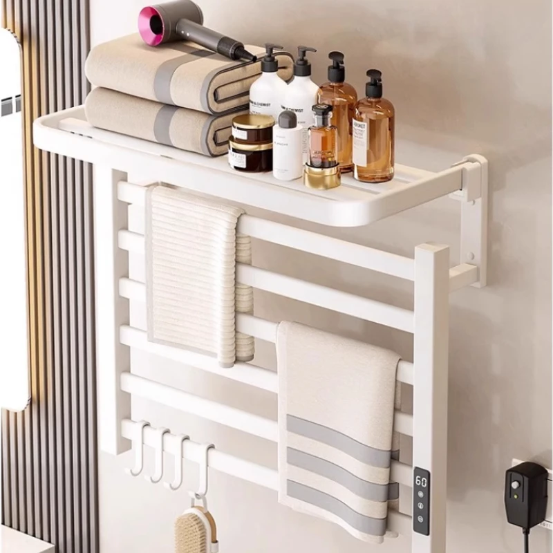 

Electric Towel Warmer Heater Dryer Bathroom Sterilizer Warmer Rack No-Drill Bath Towel Holder Home Washcloth Heating Rail System