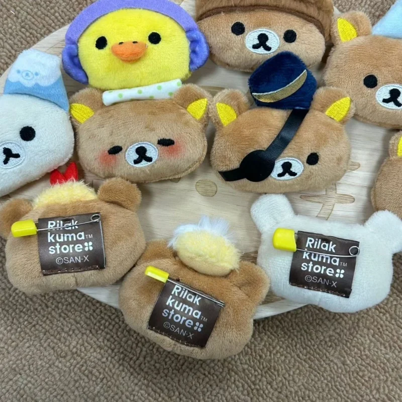 漫画リラックマの大きな頭のぬいぐるみブローチピンふわふわ動物茶色のクマキイロイトリぬいぐるみバッジピンバッグアクセサリー