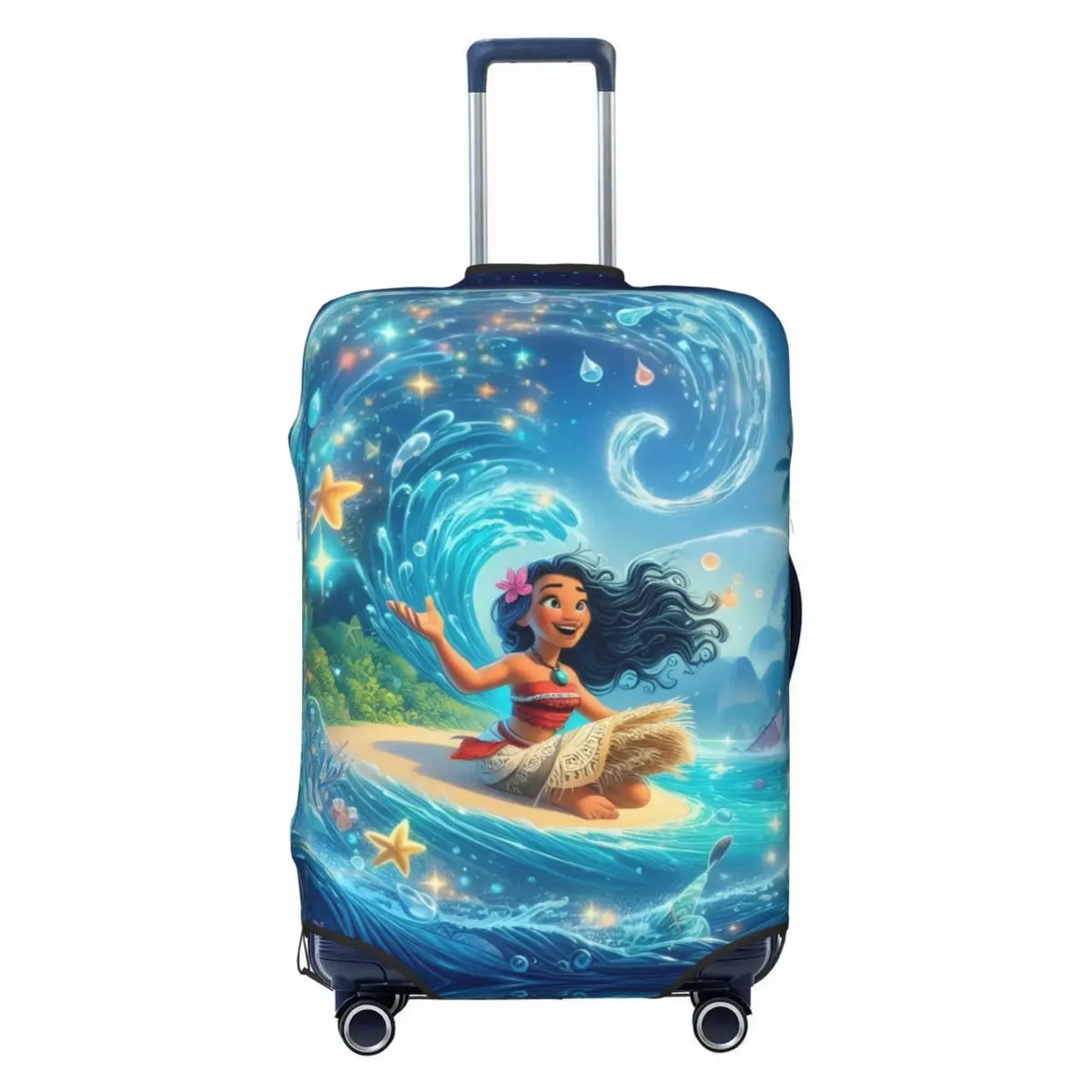 

Custom Moana Beautiful Princess Luggage Cover Protector Funny Cartoon The Girl Of The Sea Travel Suitcase Covers 18-32 Inch