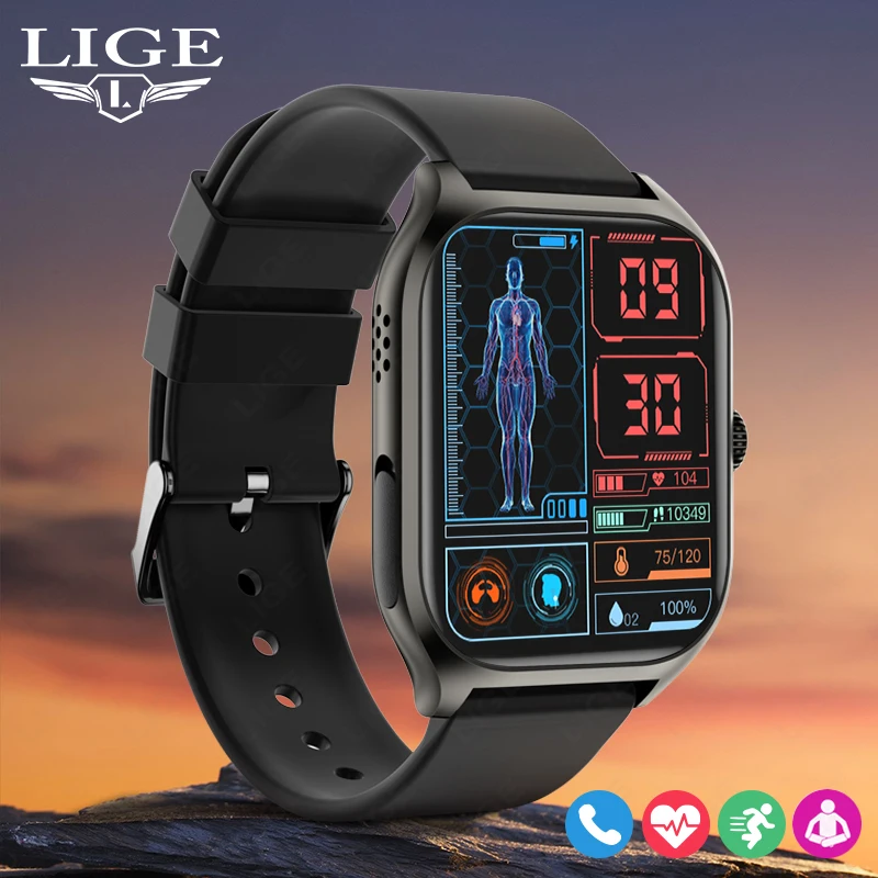 2026 Men Smart Watch Military Health Monitor Wireless Call Fitness Waterproof Sports Smartwatch for IOS Android Phones AI Voice