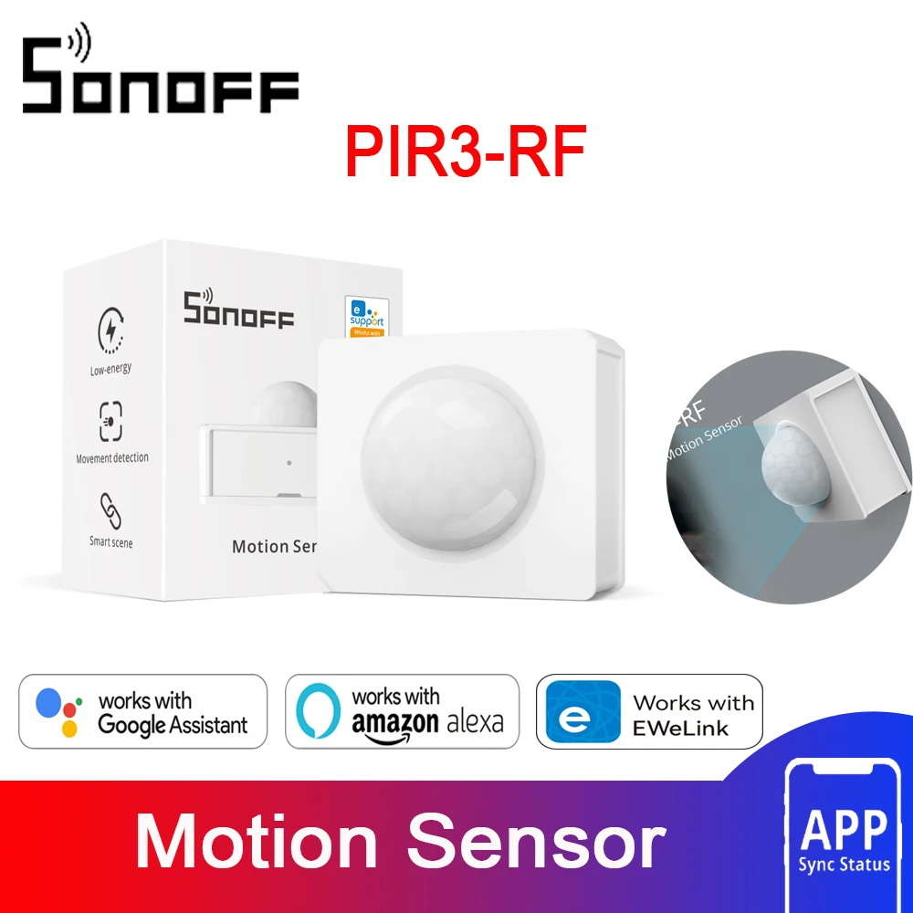 

Умный датчик движения SONOFF PIR3-RF, датчик безопасности для умного дома, работает с SONOFF RF BridgeR2 через приложение eWelink