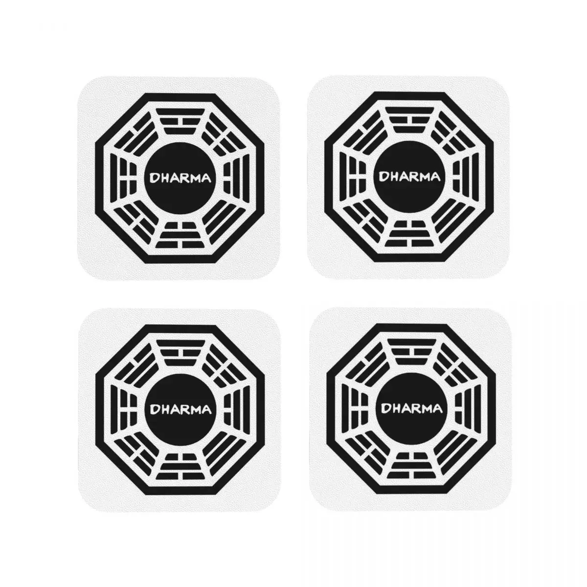 The Dharma Initiative Coasters Kitchen Placemats Waterproof Insulation Cup Coffee Mats For Decor Home Tableware Pads Set of 4