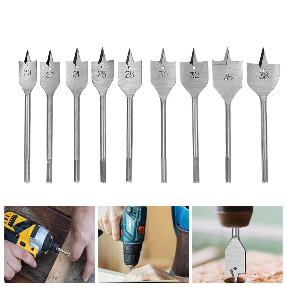 1 sztuk 20-38mm wiertło płaskie ze stali wysokowęglowej drewna wiertło płaskie zestaw wierteł do drewna Spade wiertła trwałe narzędzie do drewna