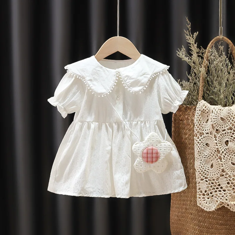 Baby Girl Toddler Dress Childrens Clothing Girls Short Sleeve Dress Summer Baby Floral Princess Dress summer
