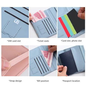 防水護照夾套 旅遊PU皮革信用卡皮夾 可愛護照本 男女通用護照套 8 最佳銷售 護照封面設計師 - №6