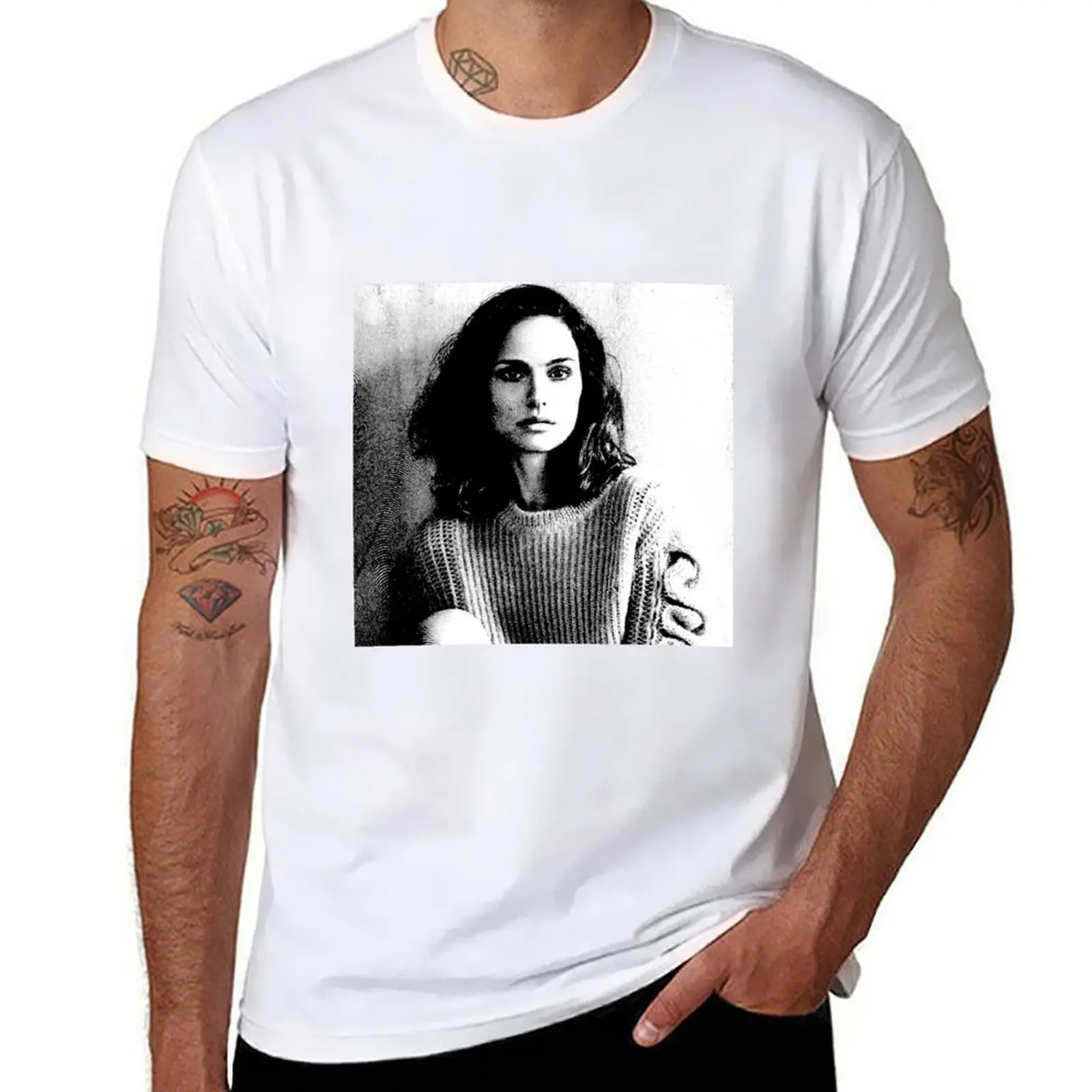 

Футболка Natalie Portman Black & White Portrait (Linocut) мужские хлопковые мягкие мужские футболки дизайнерская футболка