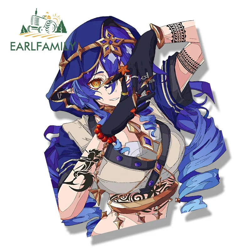ملصق سيارة Layla بانك من earlfamila ، رسم تأثير Genshin الساخن ، ملصق Waifu ، فتاة نظرة خاطفة كرتونية ، ملصق جرافيتي ، تصميم سيارة Chibi ، JDM