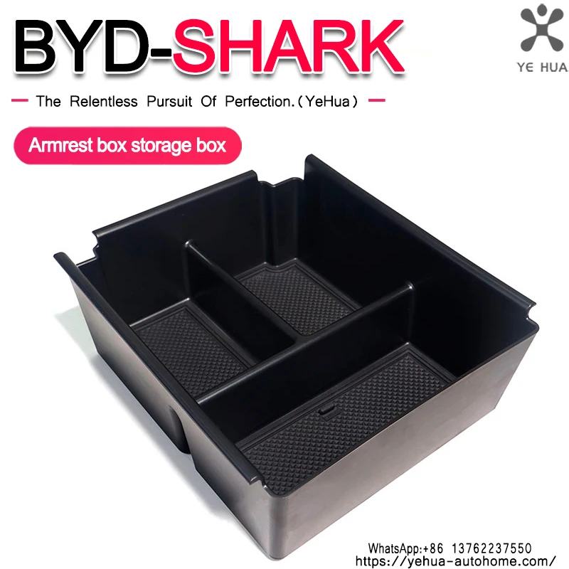 Kotak Penyimpanan Konsol Tengah ABS untuk BYD Shark 6 2024 2025 Kotak Penyimpanan Kunci Sandaran Tangan Aksesori Mobil Alat Otomatis