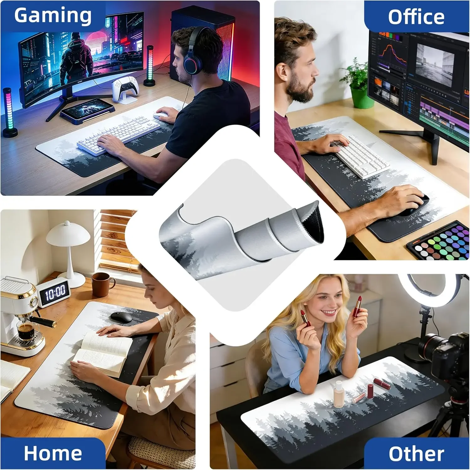 Forest Pattern Gaming Mouse Pa - Gaming Desk Mat บทวิจารณ์และราคา