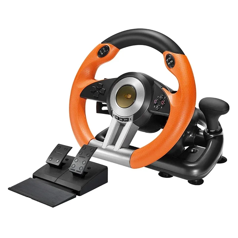 V3 PC Game Racing Wheel USB Car Race Game Steering Wheel with Pedals