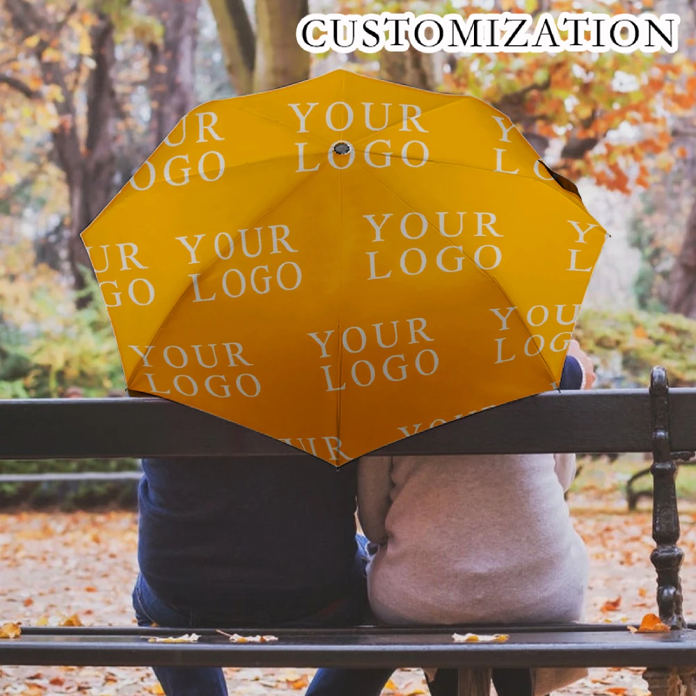 Custom Print Folding Umbrella, Personalized Pattern Photo Customized Compact Travel Umbrella, Windproof Water Repellent UPF50+
