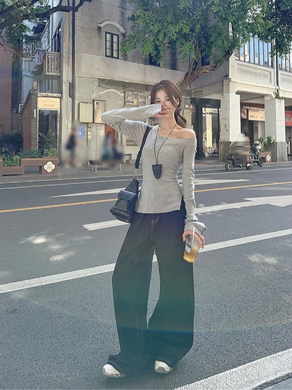 ay محبوك طويل Sve ort Bodycon واحد oulder Miu Sle المرأة طبقة أساسية irt الكورية Sle تخفيف Faion