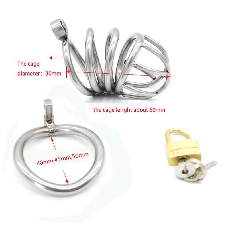 Stainless Steel Chastity Hollow Cage Locking Cage Restraint Ring Metal Chastity Belt Device Penis Ring Sex Toys for Men