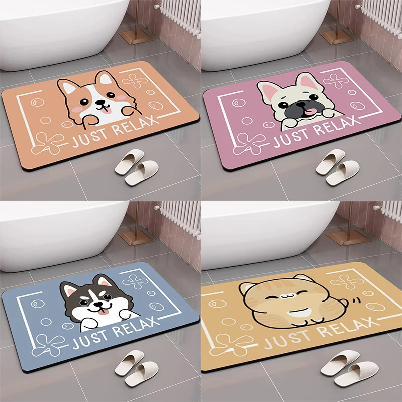 Bathroom cushion cartoon animal bathtub mat bathroom hand washing non-slip floor  toilet carpet