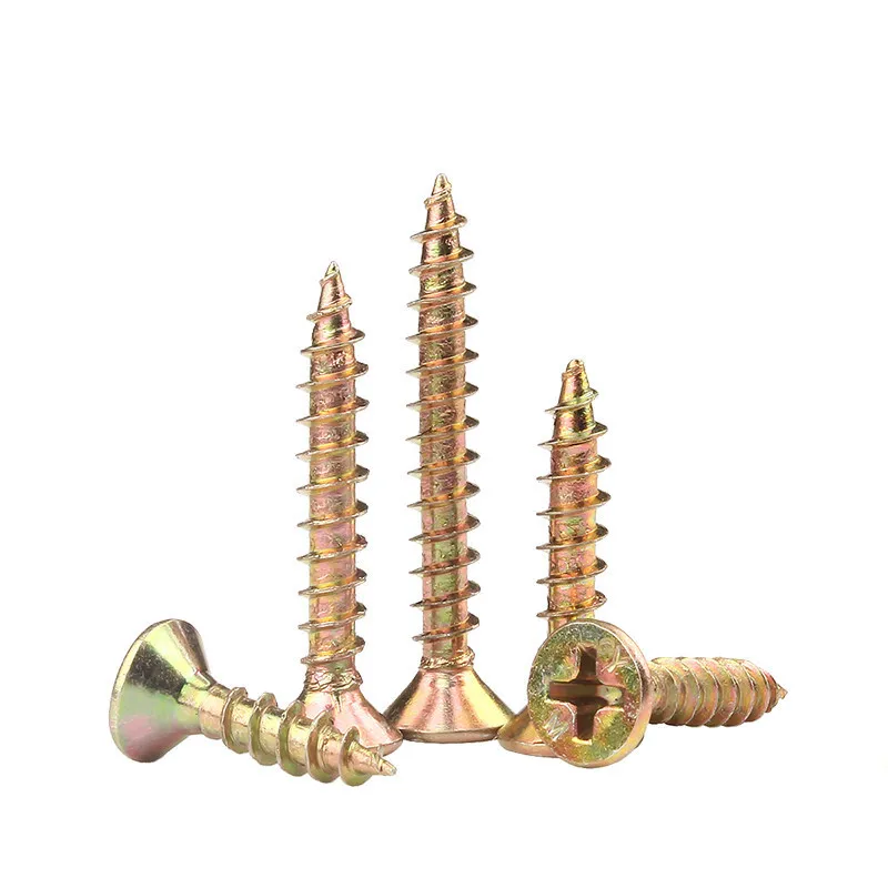 15-50pcs M3 M3.5 M4 M5 M6 Cross Countersunk Head Self Tapping Wood Screw Color Zinc Flat Head Phillips Tip Drywall Screw Fiber