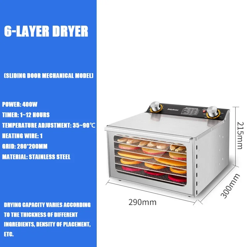 Home Fruit timing Temperature Air Dryer Vegetable Meat Medicinal Materials Smart Commercial Food Dehydrator