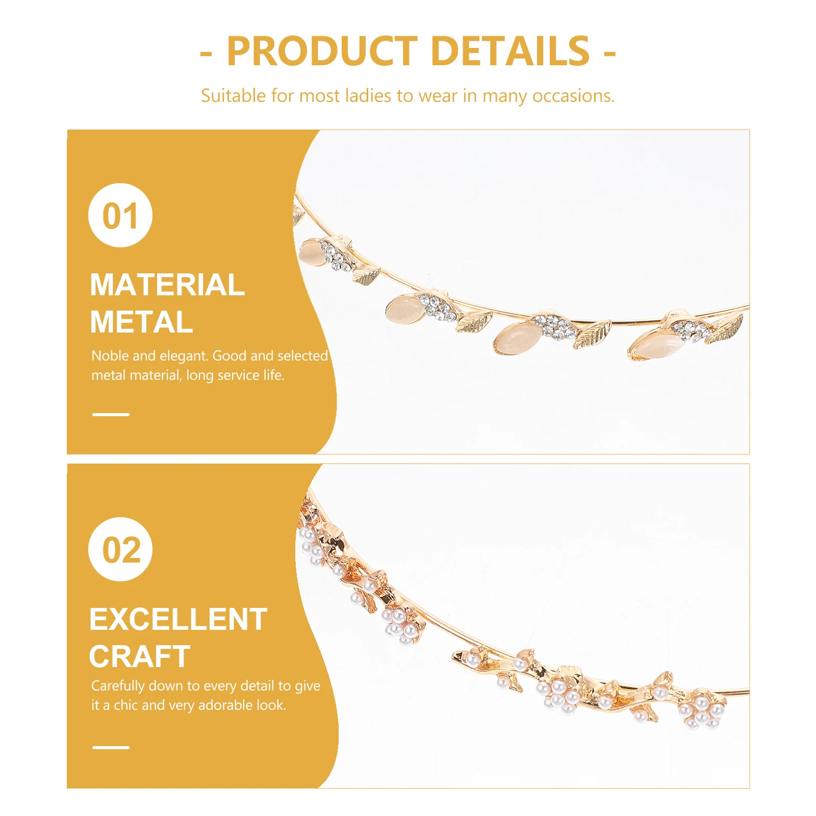 

3pcs Pearl Headb s Rhinestone Crystal Faux Bride Hair Accessories Wedding Supply Stylish Fashion Women Hoop Portable