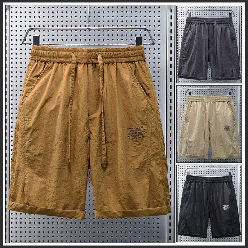 Summer Thin Men's Casual Five-Point Ice Silk Cool Feeling Breathable Comfortable Shorts Trendy Versatile Four-Quarter Mid-Pants