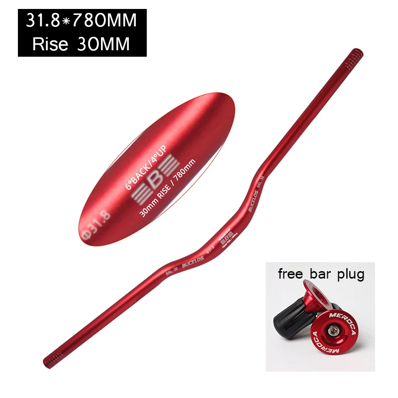 BUCKLOS 25.4mm 31.8mm Fiets Riser Stuur 620/660/720/780mm Fiets Zwaluw Stuur Ultralight M Type MTB BMX Handvat Bar