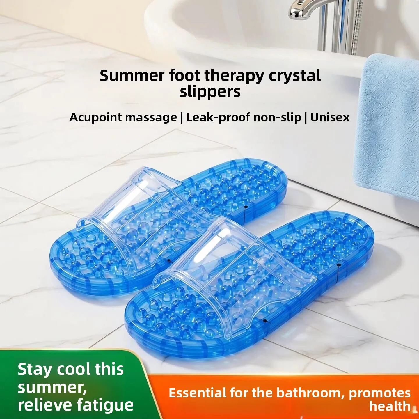 

Нескользящие, устойчивые к запаху женские домашние тапочки из кристаллического желе для лета, с массажной подошвой, комфортные и мягкие