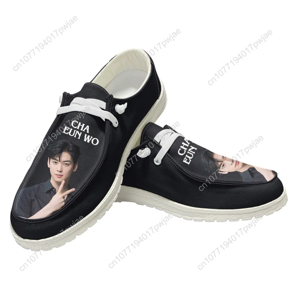 KPOP Cha EunWoo Casual Shoes Mens Womans Flat Shoe Breathable Outdoor Lightweight Footwear Couple Custom Made Shoe