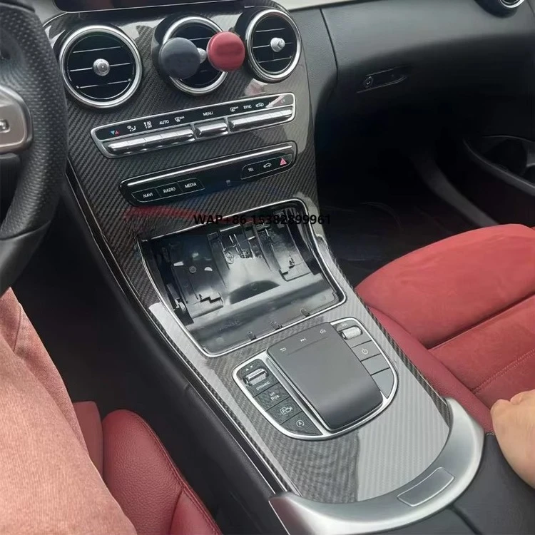 

For W205 C63 AMG Central Control Panel Dashboard Carbon Fiber Replacement Interior Kits Without Clock Version