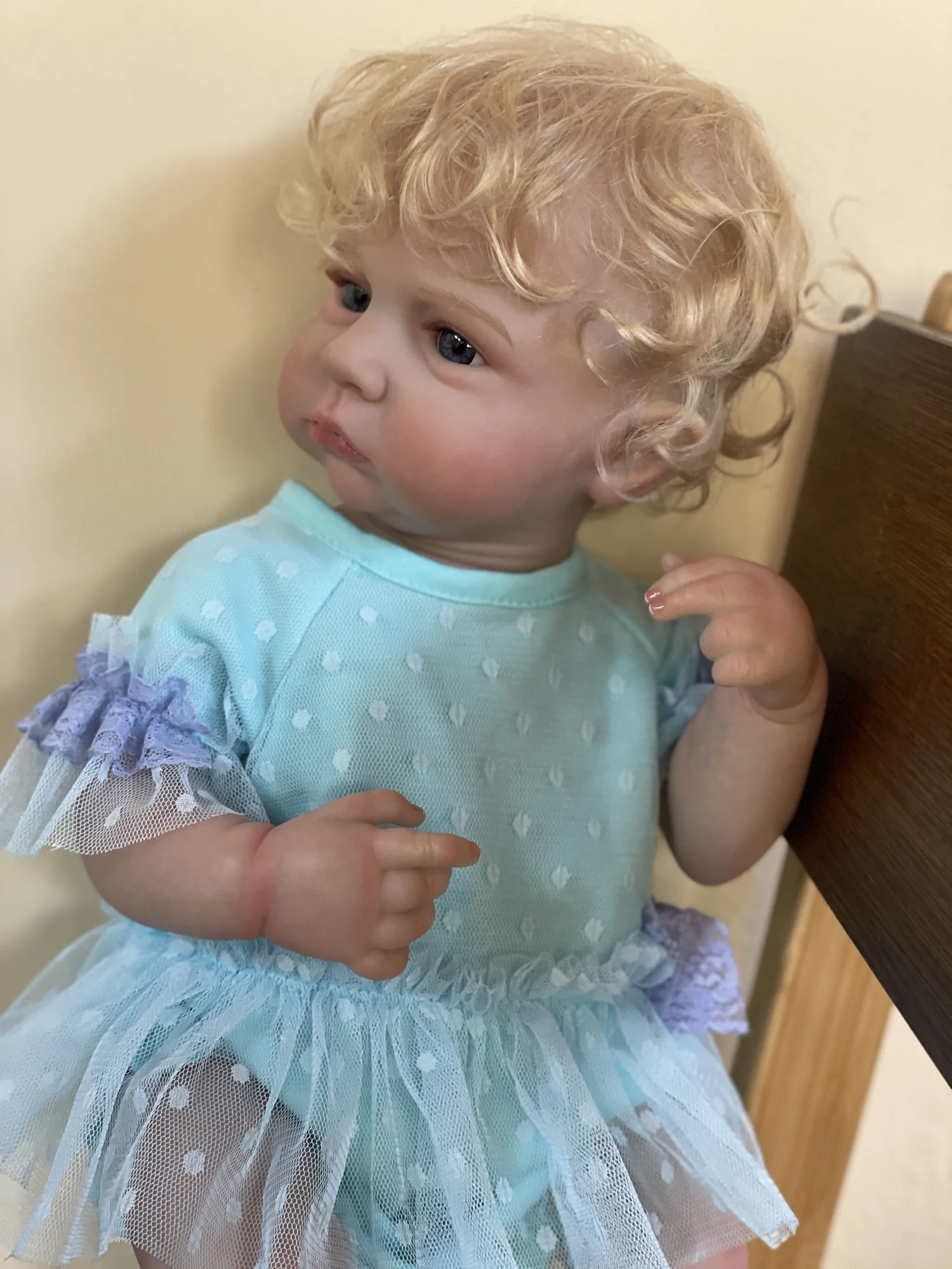 Cameron Bebe Reborn Girl con cuerpo completo, vinilo pintado a mano, piel Visible, venas, piel realista, muñecas con cabello enraizado, 18-20