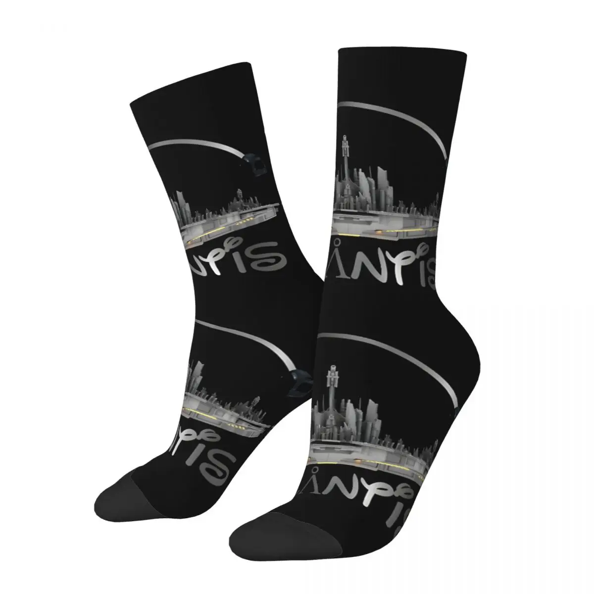 Stargate Men's Socks Retro Harajuku A-Atlantiss Street Style Novelty Pattern Crew Sock