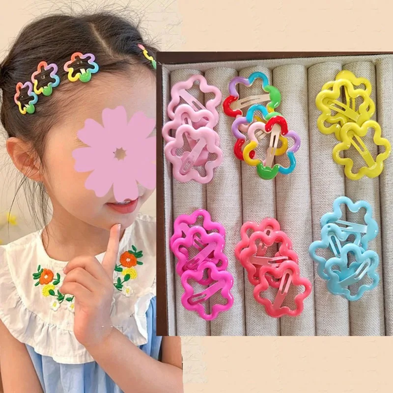 3pc Cute Colorful Flower Small BB Hairpin Hair Clips for Girls Kids Childs Sweet Gift Hair Accessories Party Holiday Ornamen