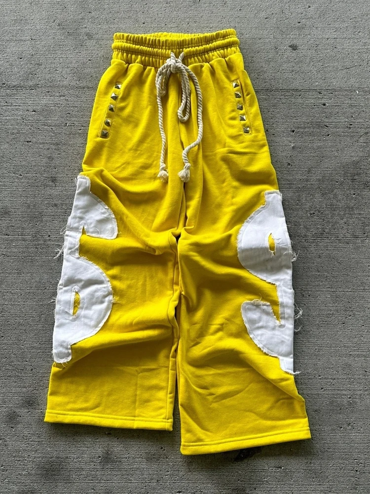 

Retro new style willow nail rope pants straight leg pants punk gothic clothing casual high street hip-hop shorts