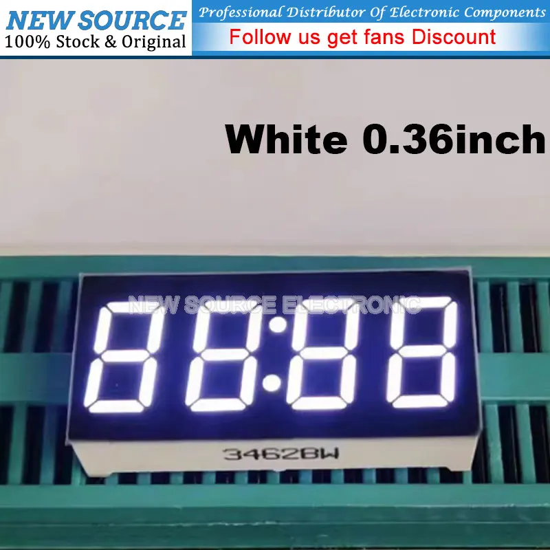 5pcs LED 7-Segment Display Tube 0.36 Inch 4-bit Clock Nixie 3462 Cathode Anode Red Blue White Emerald Green Yellow