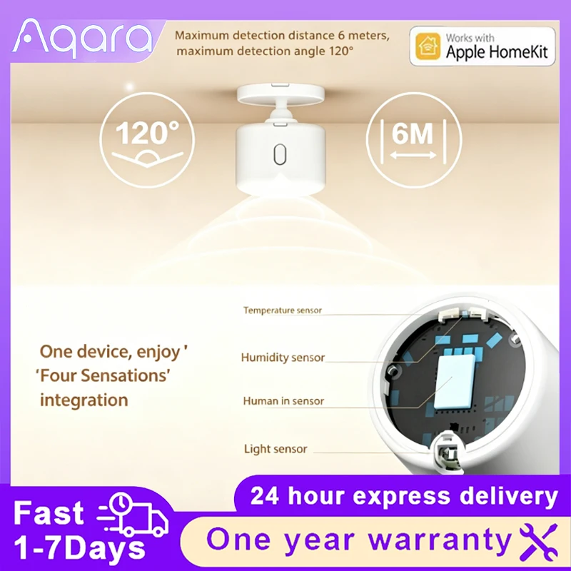

Aqara FP1 Human Presence Sensor ZigBee 3.0 Smart Human body Detector Exists Sensor Smart Home for FP2 APP Aqara home homekit APP