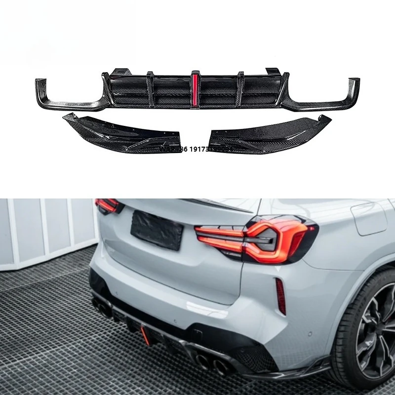 

For X3M F97 2019-2024 Carbon Fiber AE Style Rear Diffuser Lip Under Spoiler Rear Bumper Splitter