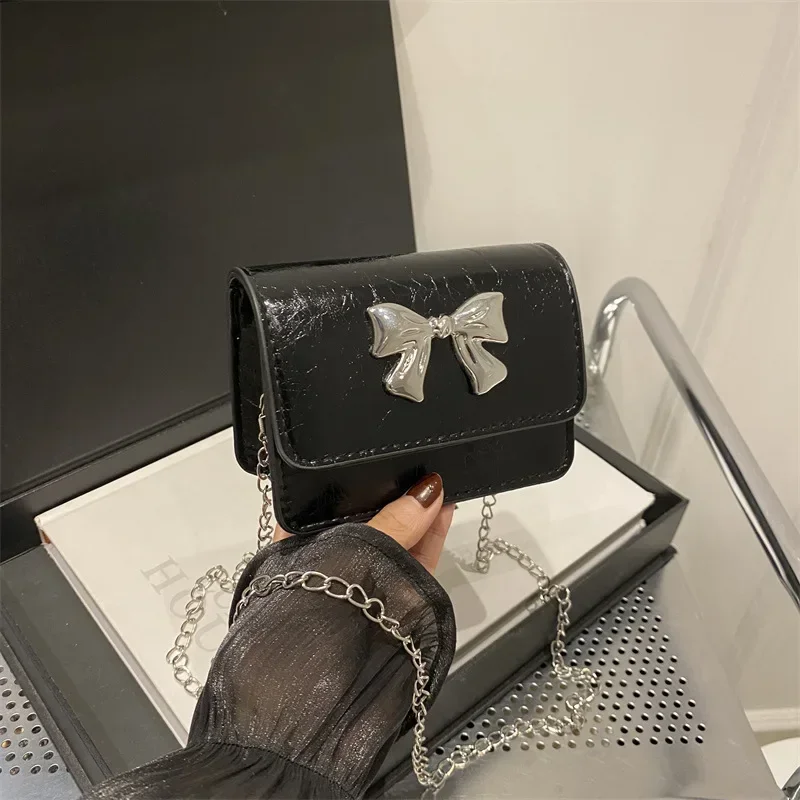 

Premium mini small bag women's niche chain messenger handbag versatile bow small square bag