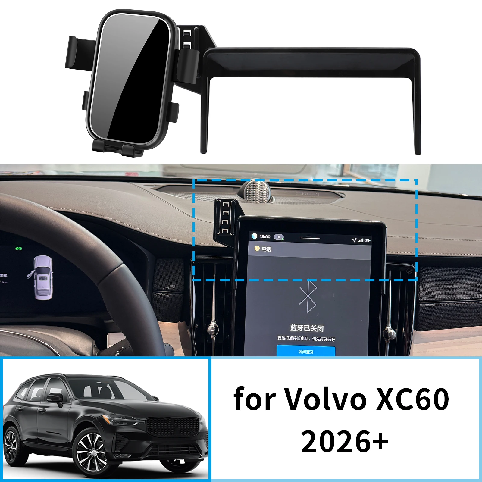 

Car Mobile Phone Holder fit for Volvo XC60 2026+ Accessories GPS Bracket Navigation Stand Auto