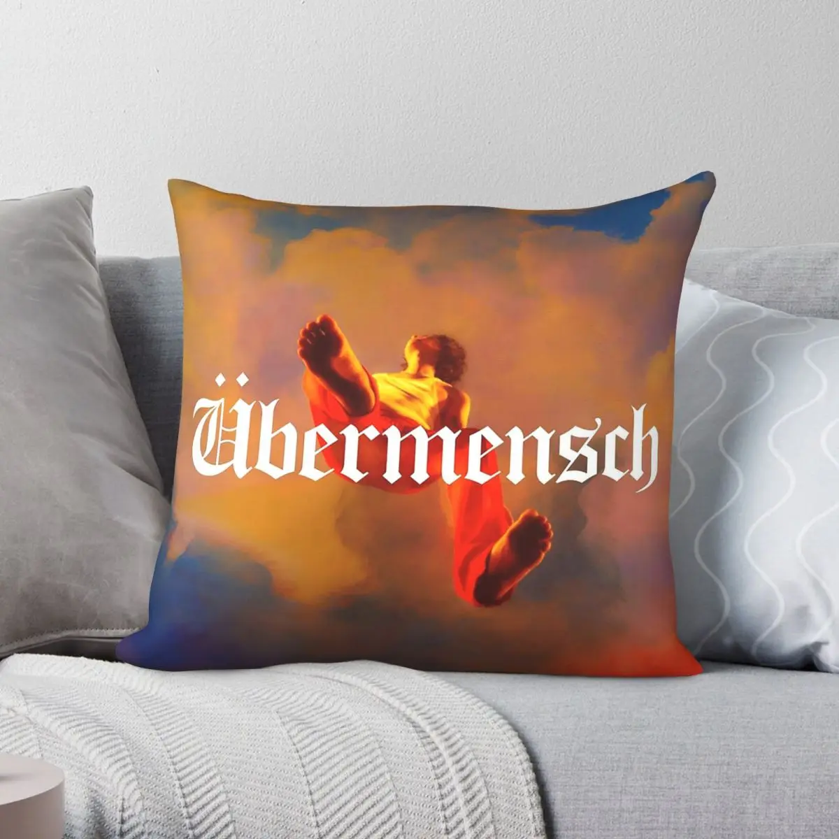 Nebermensch Album Kissenbezug, Polyester, Leinen, Samt, bedruckt, mit Reißverschluss, dekorativer Kissenbezug, Sofa-Sitzkissenbezug