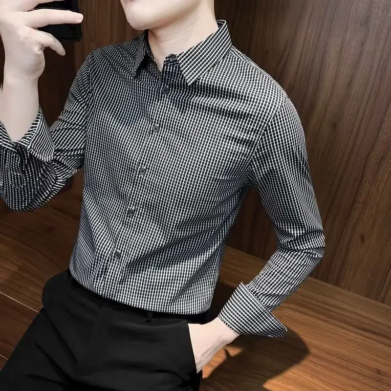 

Business Shirt Spring Summer Autumn Turn-down Collar Formal Capable Temperament Handsome Button Fashion Casual Men's Clothing