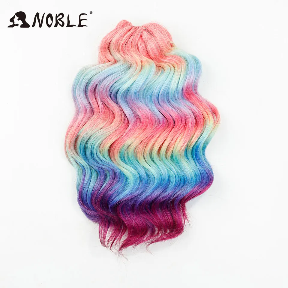Noble Hair Twist Crochet Lockiges Haar 16“ Regenbogenfarben Tiefe Welle Flechthaar Ombre Blond Wasserwellen Flechthaarverlängerungen – Detail 10