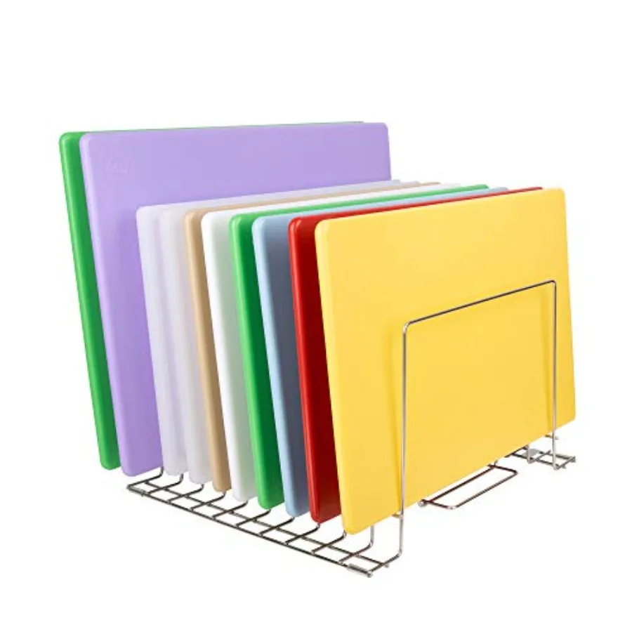 

Stainless Steel Cutting Board Rack - Ten 1" Slots fits Baking Sheets Pans and Lids - Commercial Grade Organizer and NSF Stamped
