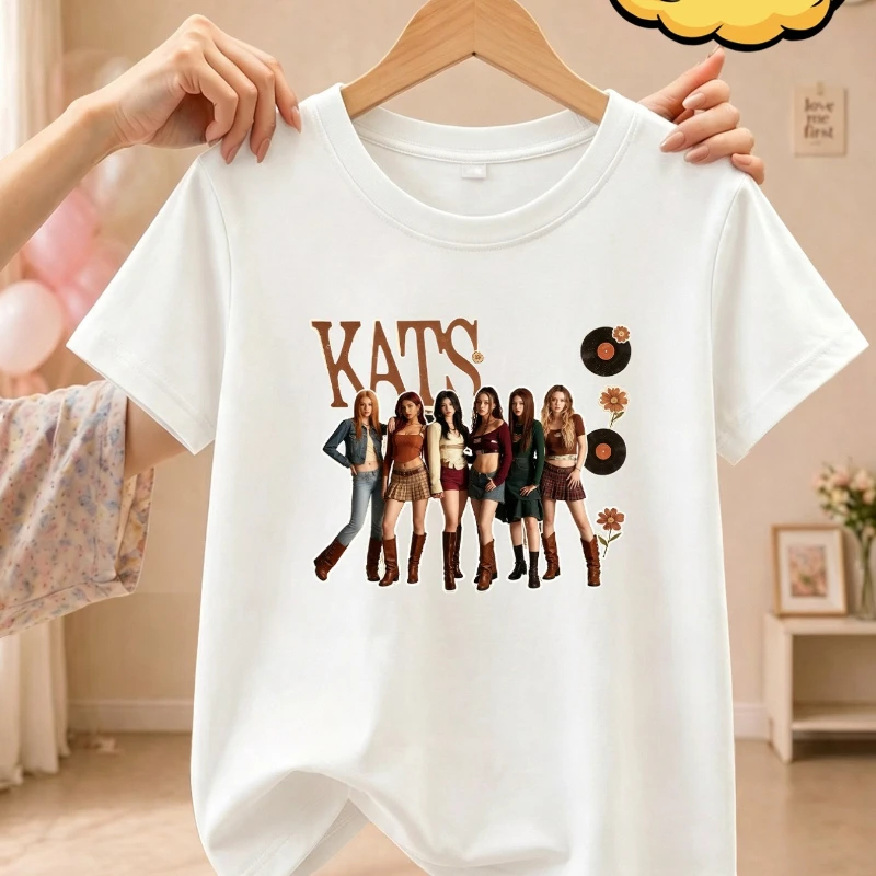 Women's Fashion Katseye T-Shirt Short Sleeve Print Design Tshirt Vintage Katseye 2026 Tour Concert Streetwear Fan Gifts T Shirts