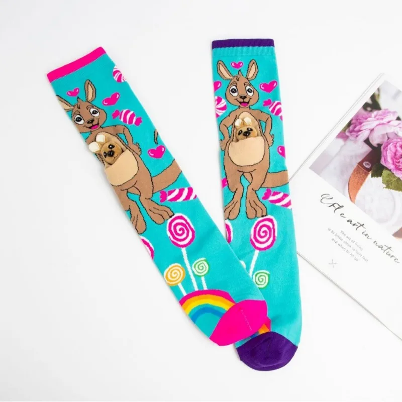 Wholesale of Socks 3D Printed Cartoon Knee High Socks Popular Intermet Celebrity Sock