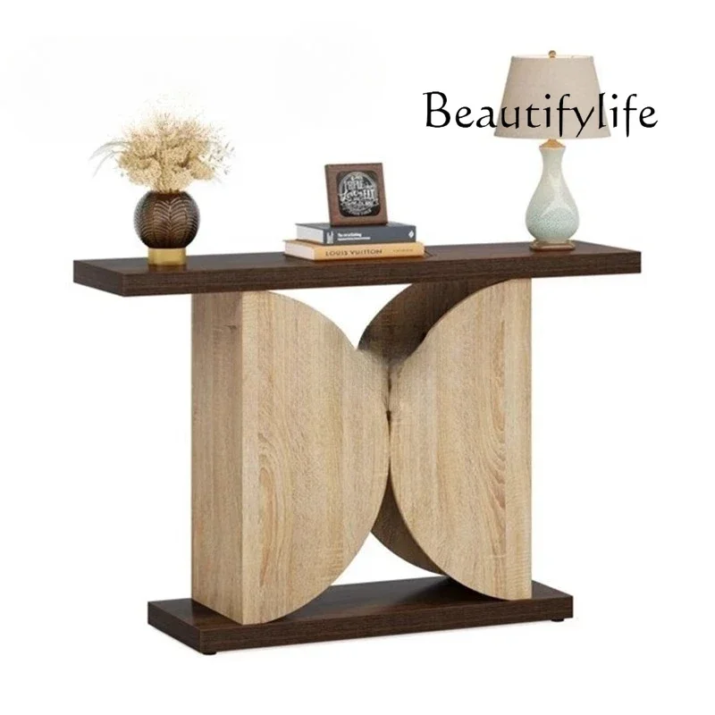 QQ New solid wood entrance table Entry entrance table Modern simple living room sofa back several cases